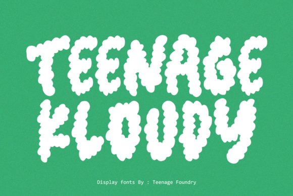 Teenage Kloudy: A Whimsical Cloud Font for Youthful Designs